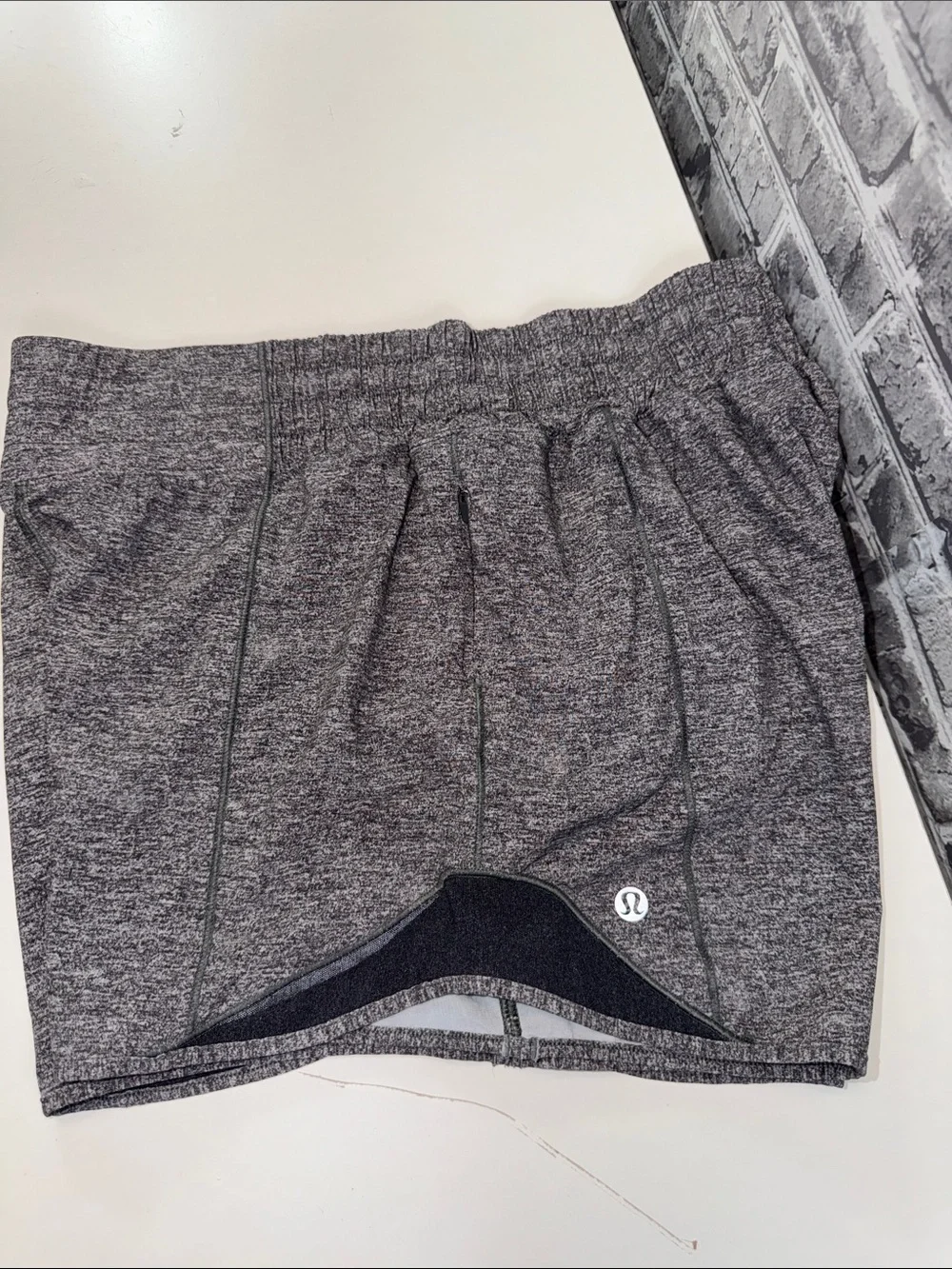 lululemon athletica Heather Gray Athletic Shorts with Built-In Liner